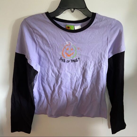 Halloween theme color blocked long sleeve - Picture 2 of 7